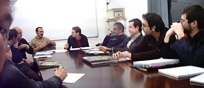 Los Profesores Nieto, Mart&iacute;nez, Roqu&eacute; y Molero en la sesi&oacute;n final del curso.